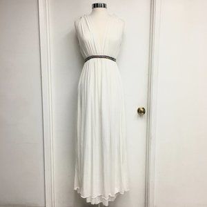 NWOT Zara White V-Neck Maxi Dress